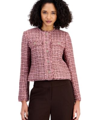 Petite Sequin Boucle Cropped Jacket