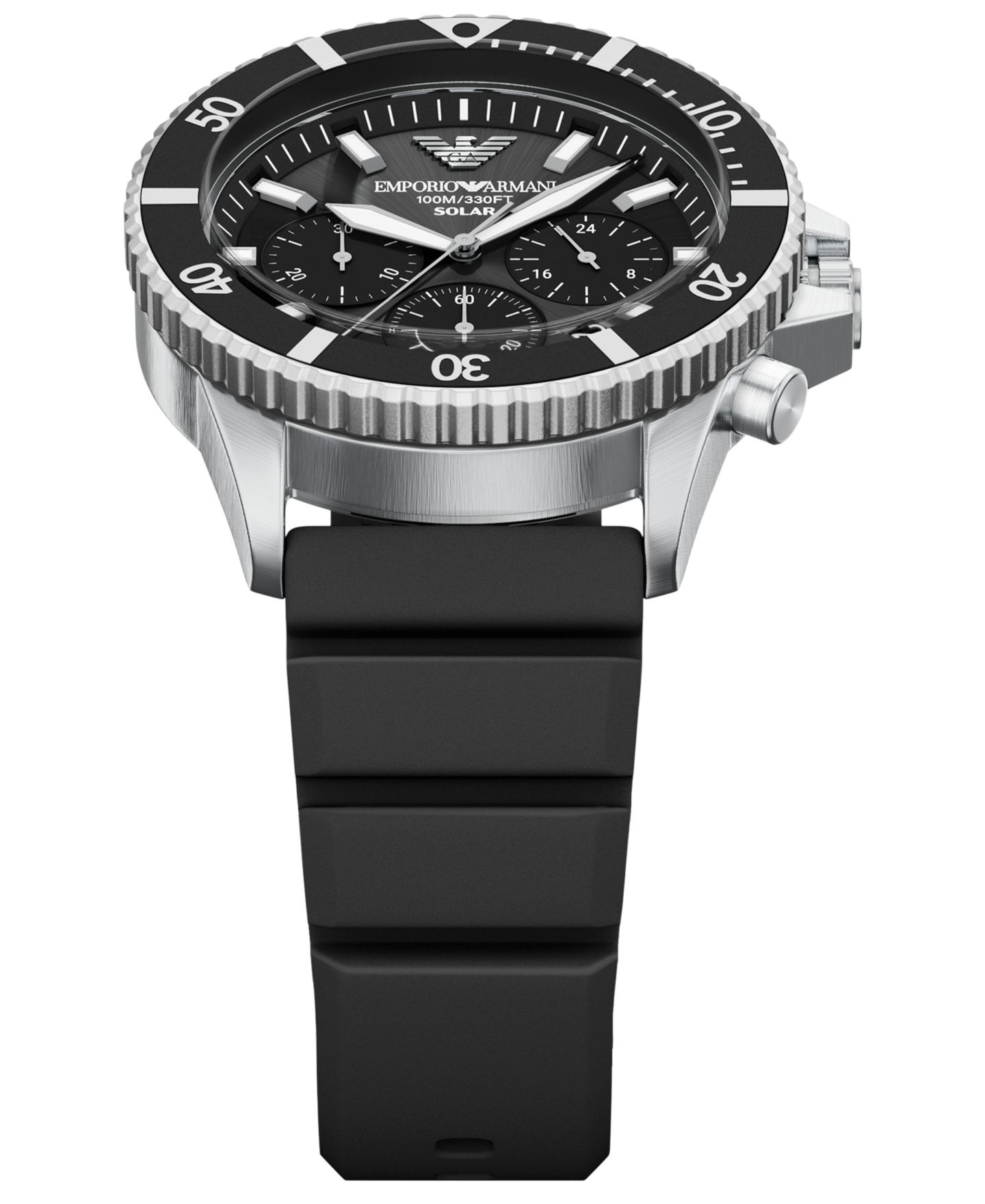Мужские часы Emporio Armani World Explorer Solar Chronograph Black Silicone 44mm — фото 7
