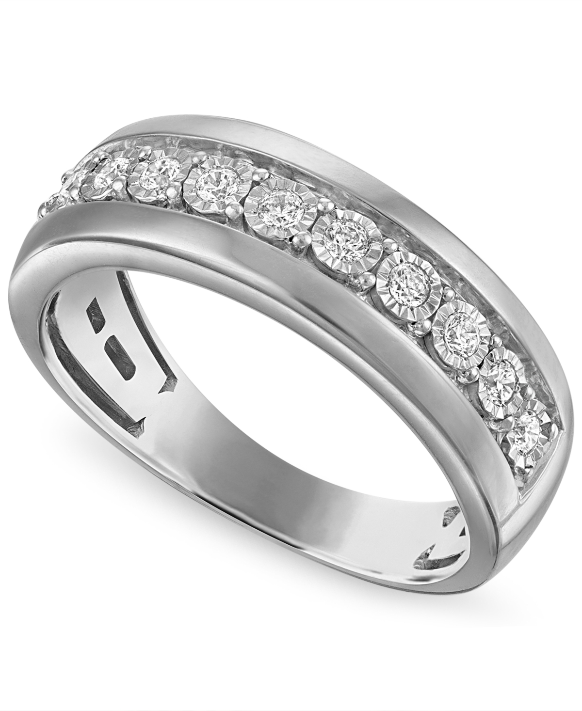 Diamond Wedding Band (1/4 ct. t.w.) in Sterling Silver