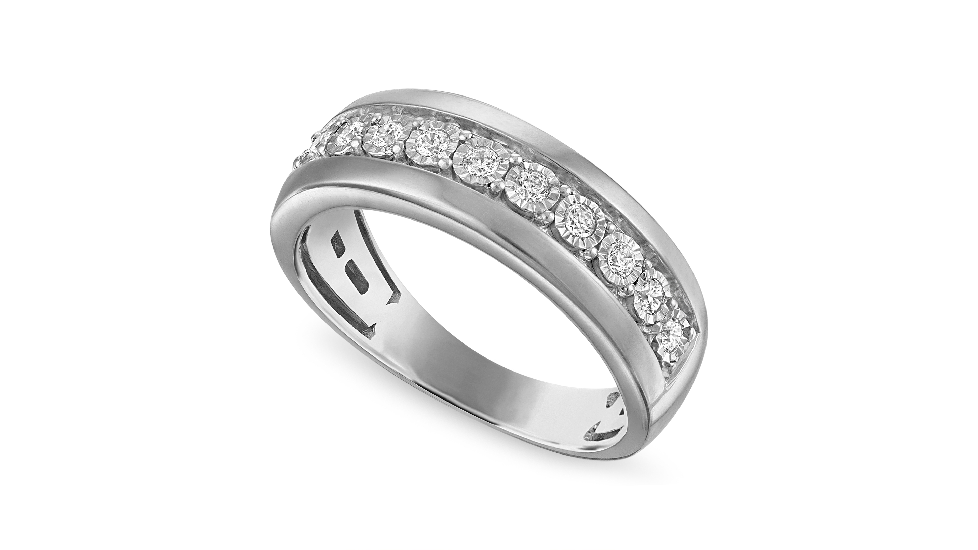 Diamond Wedding Band (1/4 ct. t.w.) in Sterling Silver