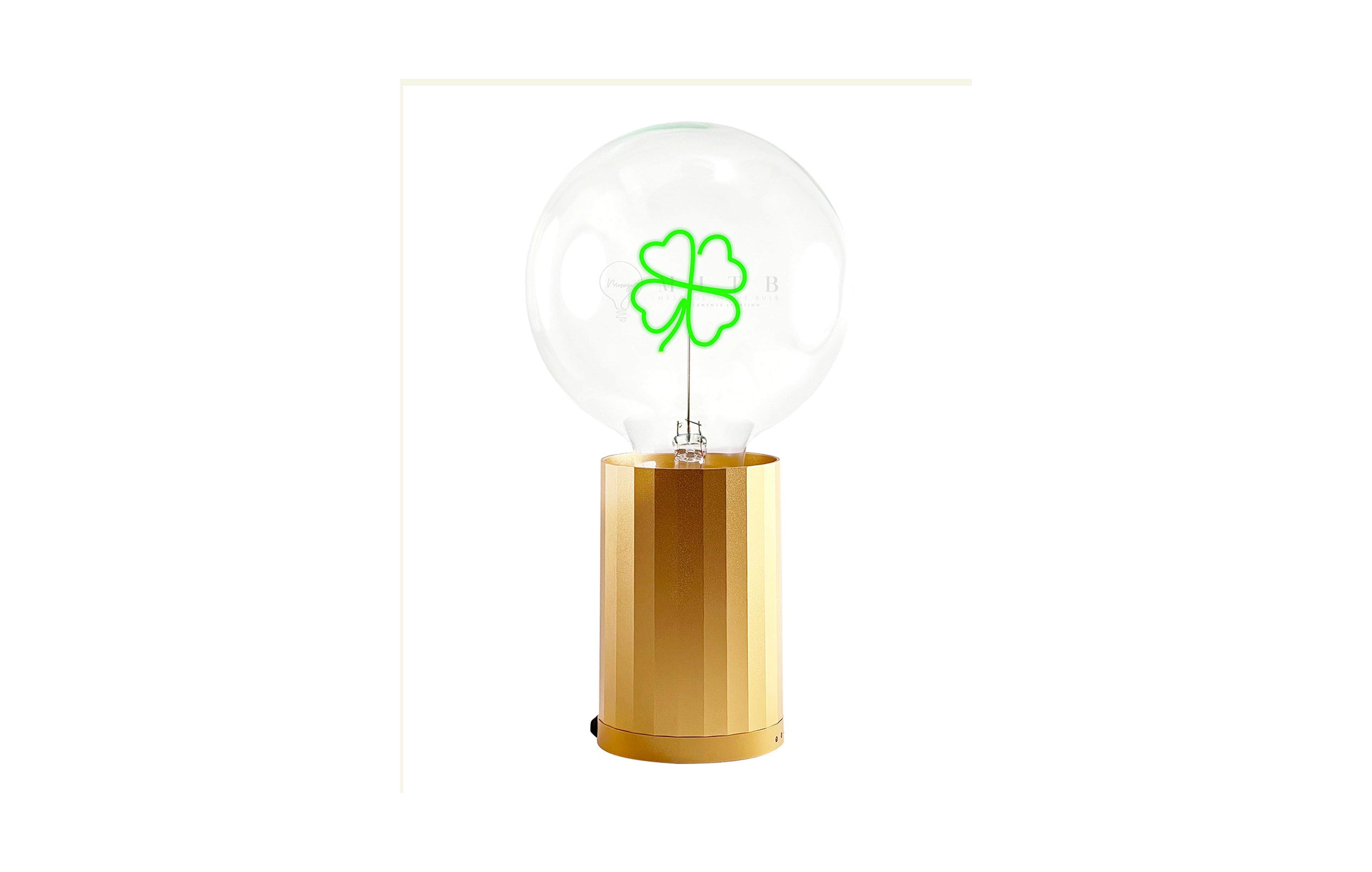 Mitb Bulb Clover with Base Table Lamp Portable