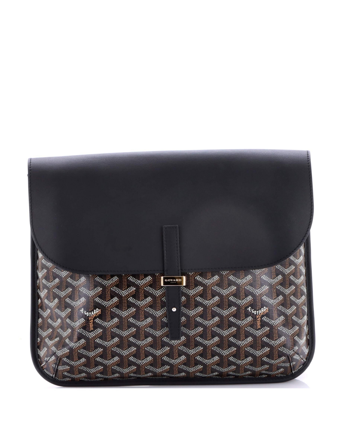 Pre-Owned Goyard Coursier Messenger Bag Coated Canvas and Leather - Black