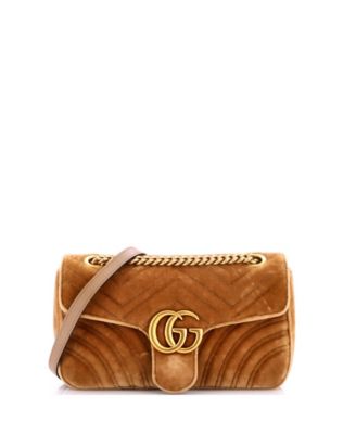 GG Marmont Small Velvet Shoulder Bag