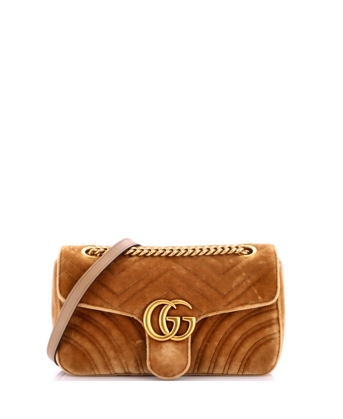 Pre-Owned Gucci Gg Marmont Small Velvet Shoulder Bag