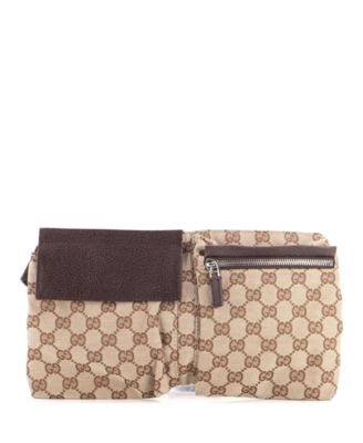Vintage Double Belt Bag GG Canvas with Leather