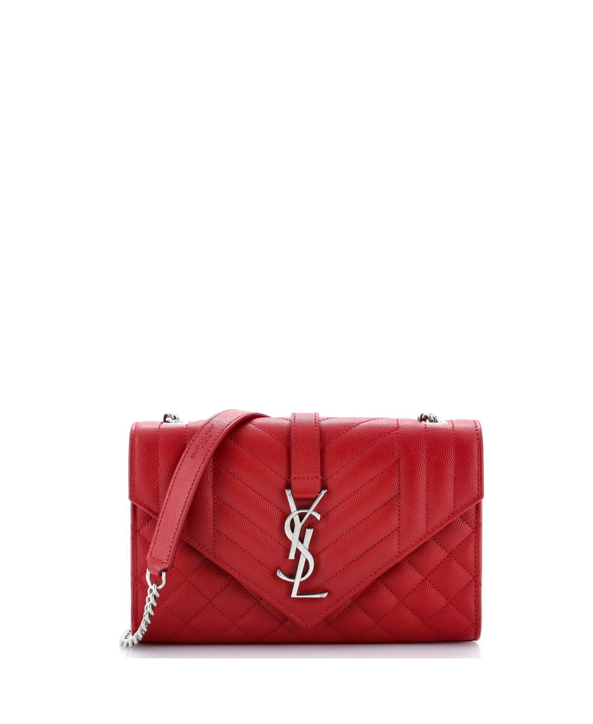 Pre-Owned Saint Laurent Classic Monogram Envelope Small Satchel - Red
