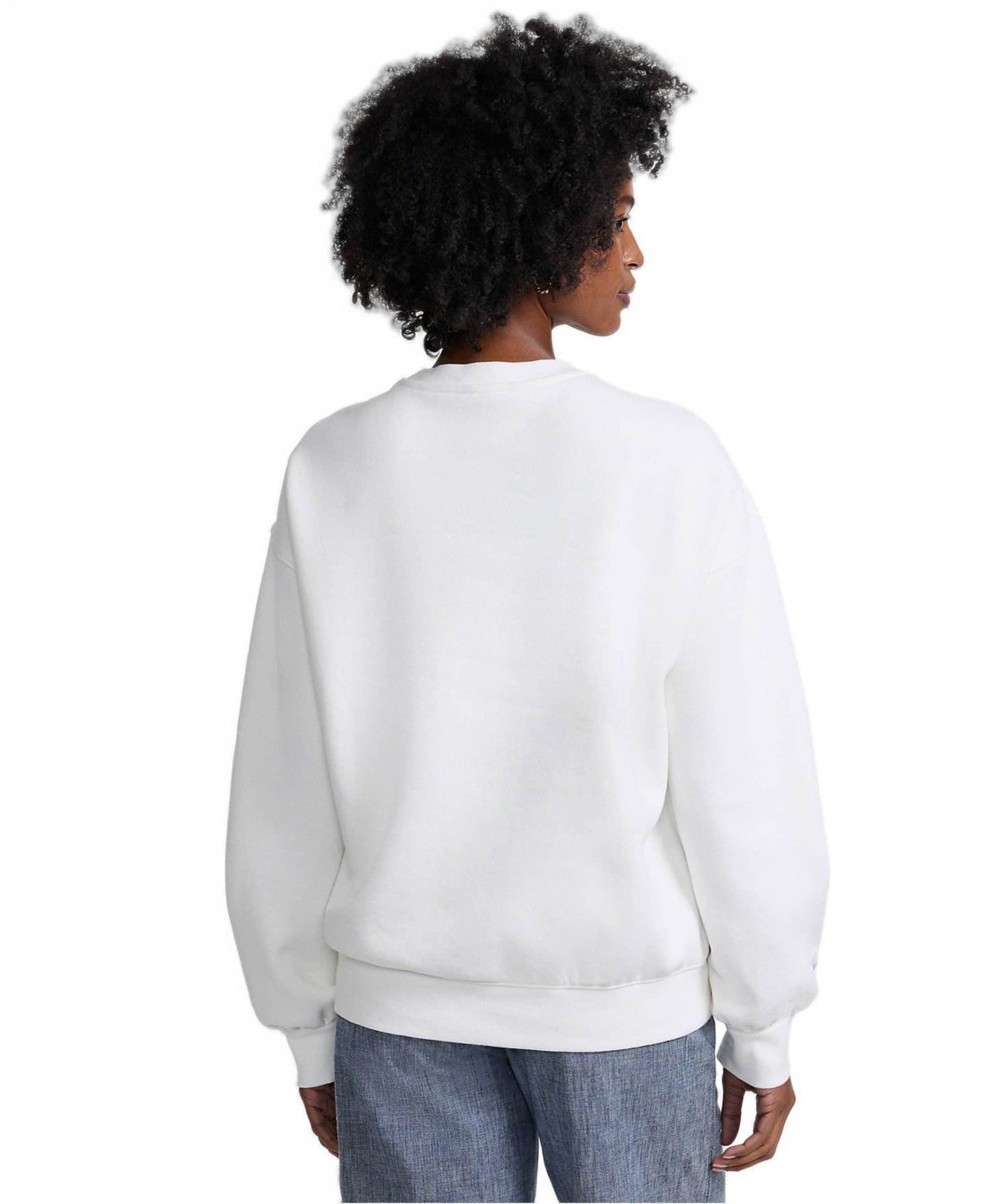 Женский свитшот Lands' End Relaxed Serious Sweats Long Sleeve Crewneck, цвет: Меловой белый — фото 2