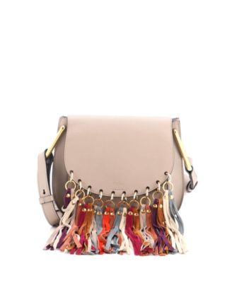 Small Multicolor Fringe Hudson Bag Leather