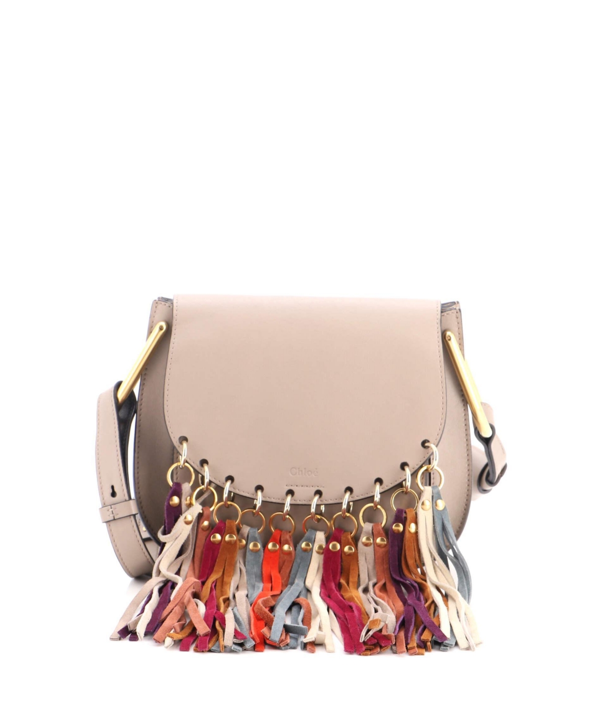 Pre-Owned Chloe Small Multicolor Fringe Hudson Bag Leather