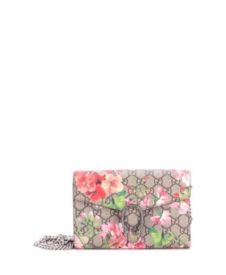 Small Dionysus Chain Blooms-Print Coated-Canvas Crossbody