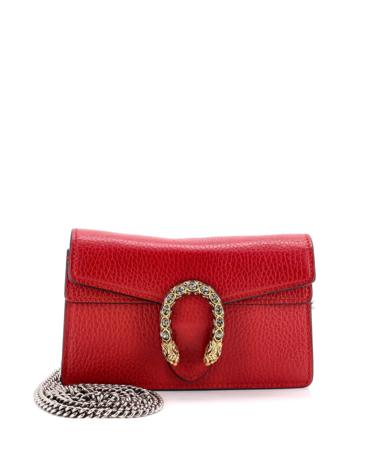 Pre-Owned Gucci Super Mini Dionysus Bag Leather - Red
