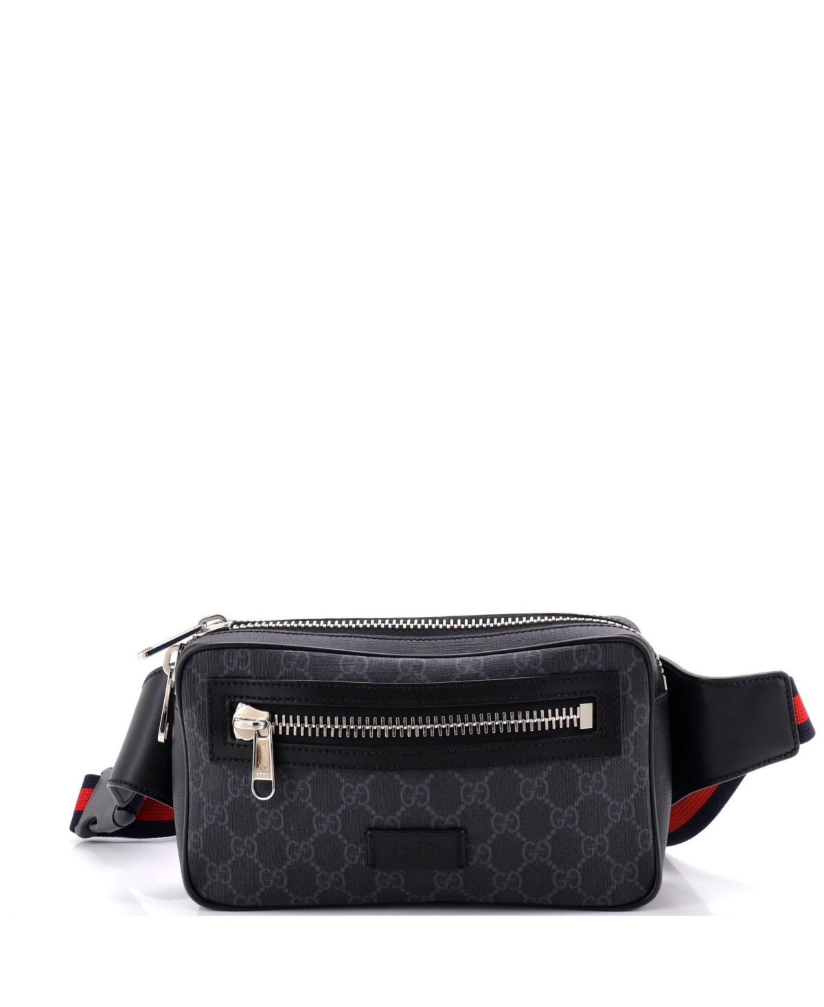 Pre-Owned Gucci Soft Zip Gg Coated Canvas Belt Bag - Black