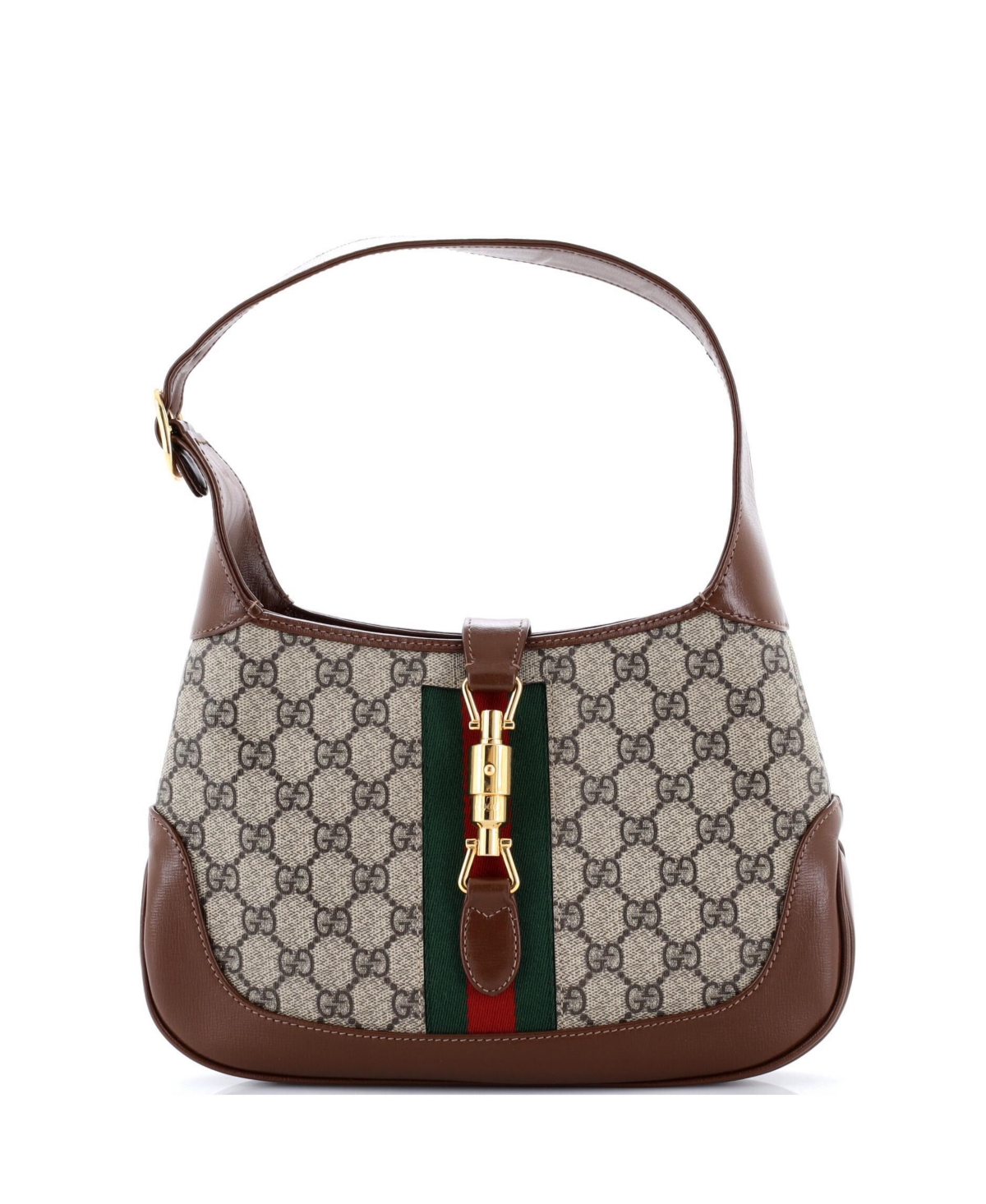 Pre-Owned Gucci Small Jackie 1961 Hobo Gg Coated Canvas - Brown