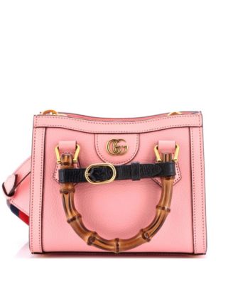 Mini Diana NM Bamboo Handle Tote Leather
