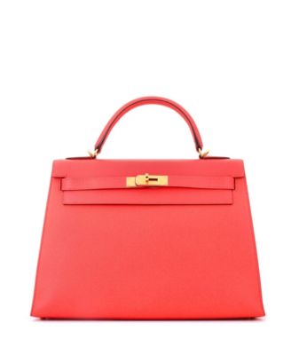 Pre-Owned Hermes Kelly 32 Handbag Pink Epsom with Gold Hardware