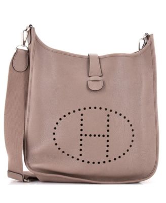 HERM&Eacute;S Evelyne Leather Large Crossbody Shoulder Bag