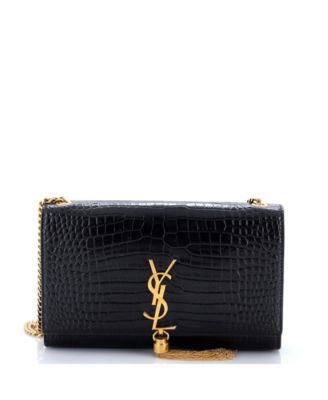 Medium Classic Monogram Tassel Crossbody Bag Embossed Leather