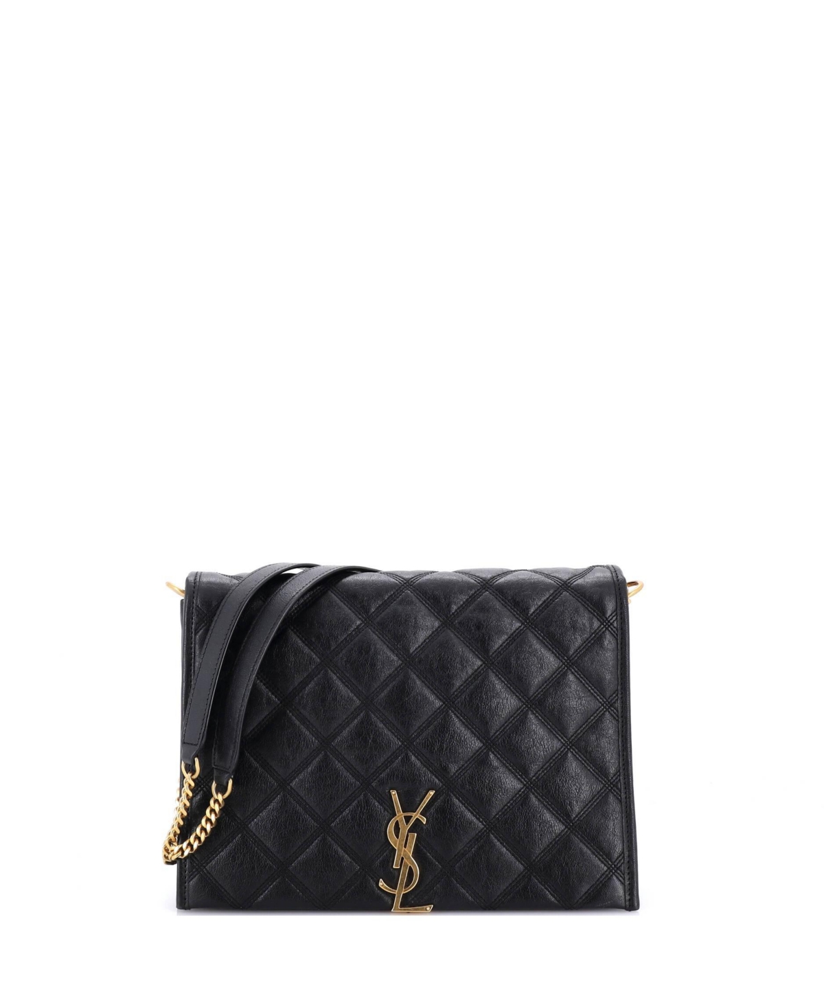 Pre-Owned Saint Laurent Small Becky Shoulder Bag Quilted Leather - Black