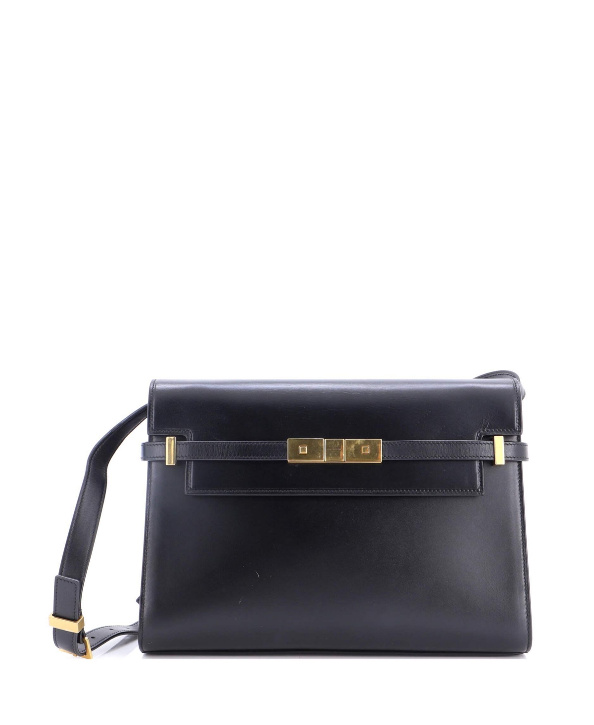 Pre-Owned Saint Laurent Medium Manhattan Shoulder Bag Leather - Black