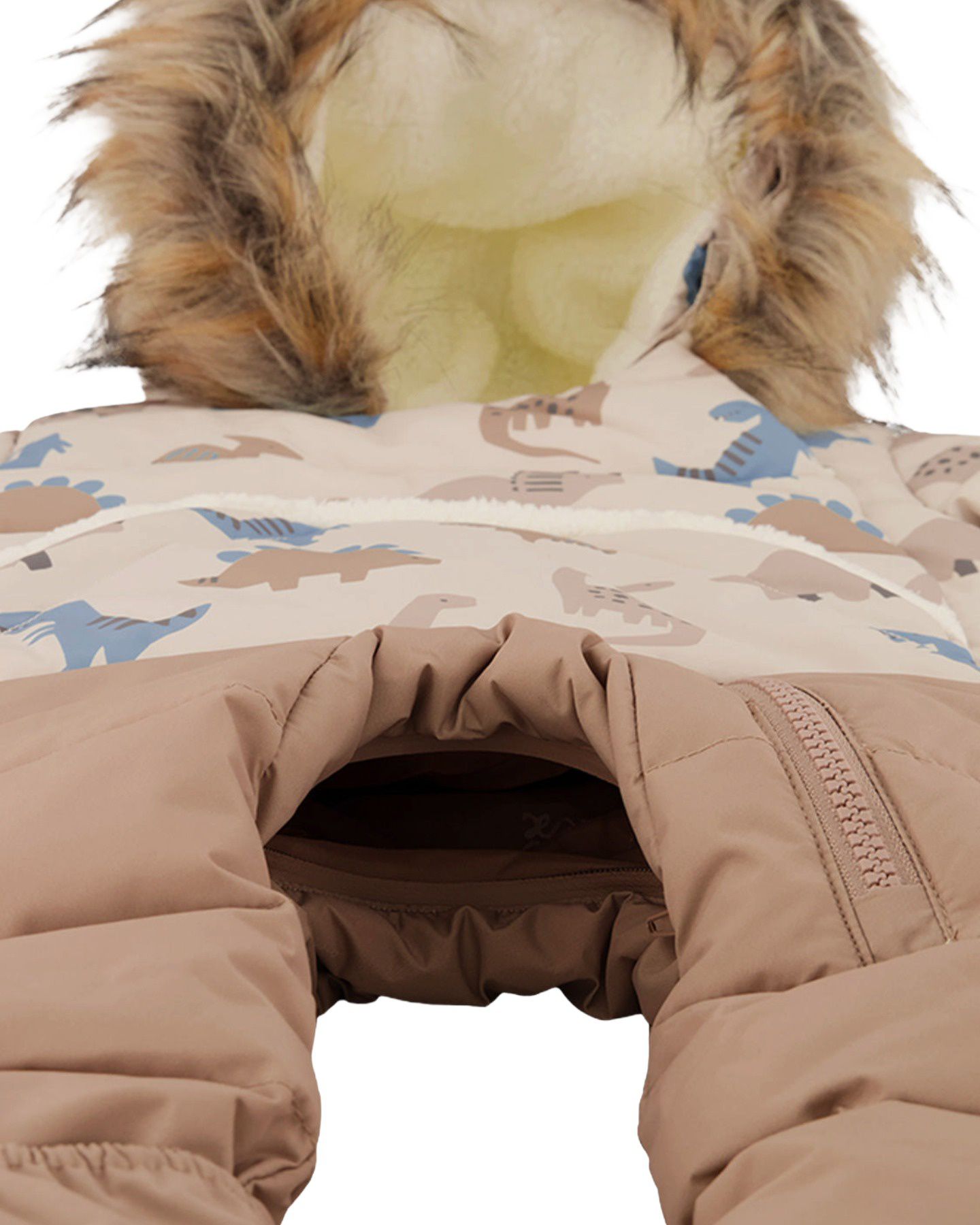 Комбинезон Deux par Deux (1M to 24 M) Snug One Piece Snowsuit Adapted for Car Seats Dinosaur Print для мальчиков-малышей, цвет: Синий с принтом — фото 8