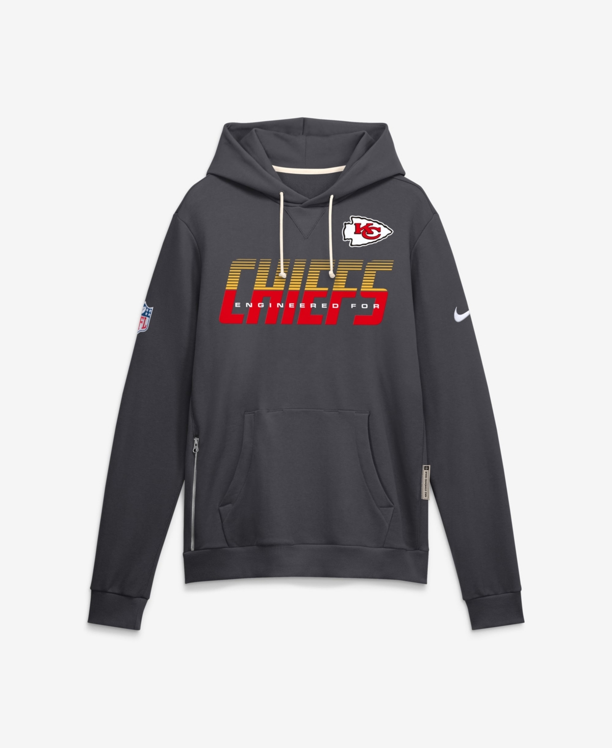Nike Men's Kansas City Chiefs Sideline Standard Issue Dri-fit Loose-Fit Pullover Hoodie