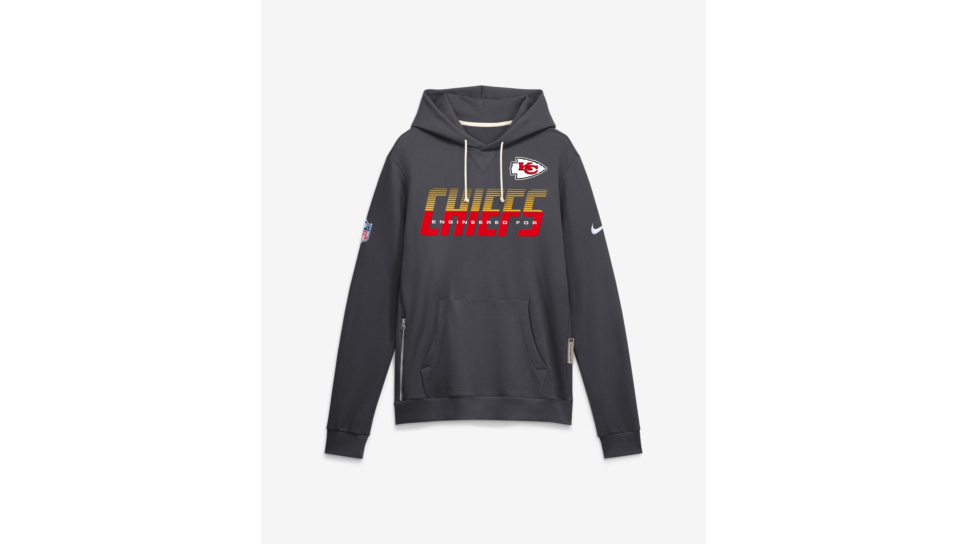 Nike Men's Kansas City Chiefs Sideline Standard Issue Dri-fit Loose-Fit Pullover Hoodie
