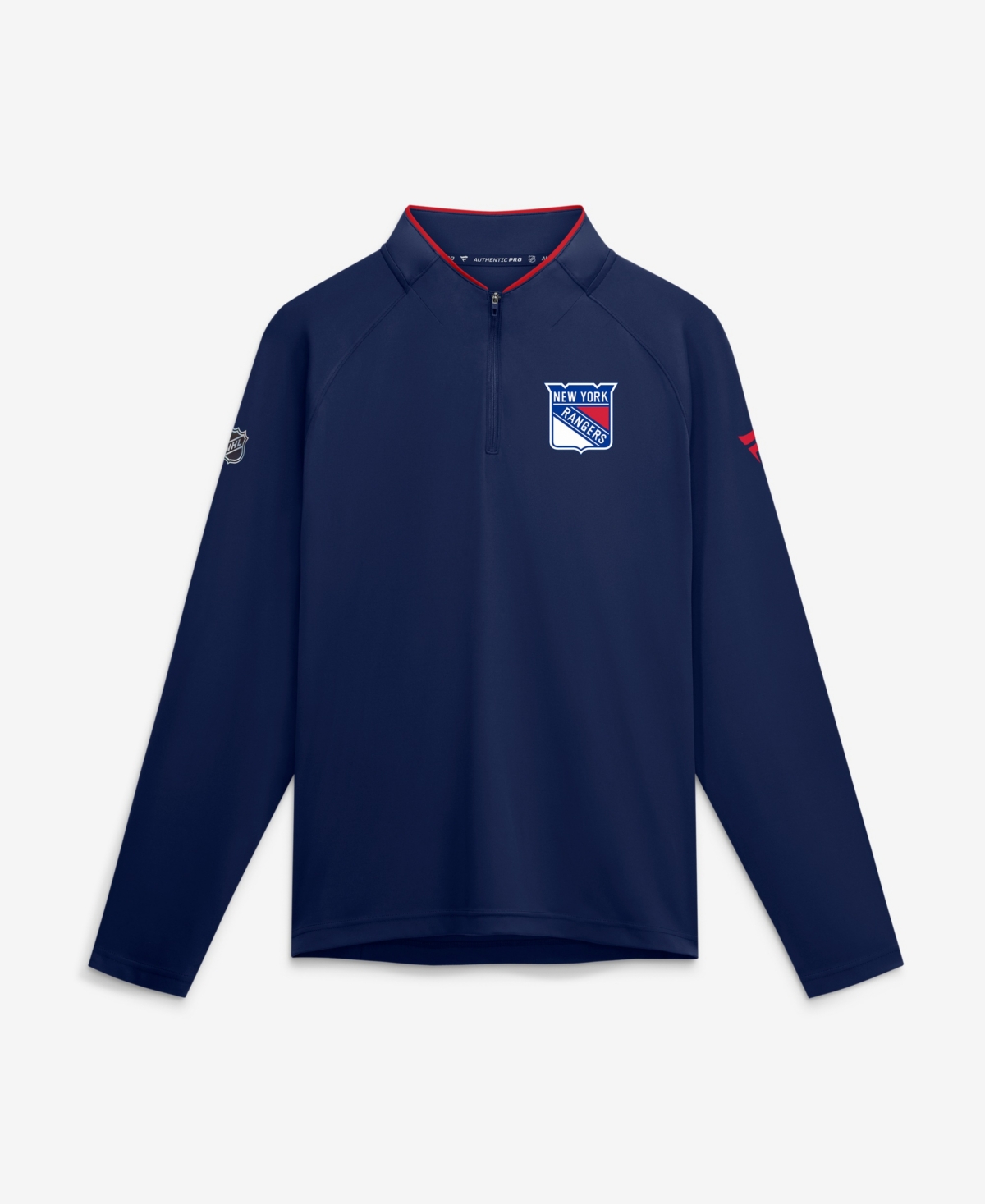 Fanatics Men's Rink Mock Neck Lightweight Raglan Quarter Zip Pullover - Navy, Athletic Navy