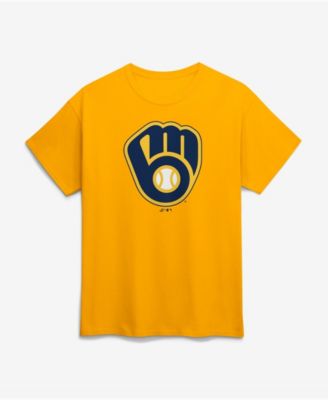 Men's Gold Milwaukee Brewers Logo T-Shirt
