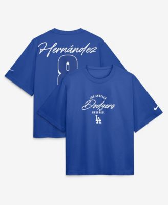 Women's Enrique Hernández Royal Los Angeles Dodgers Premium Essentials Boxy Name & Number T-Shirt