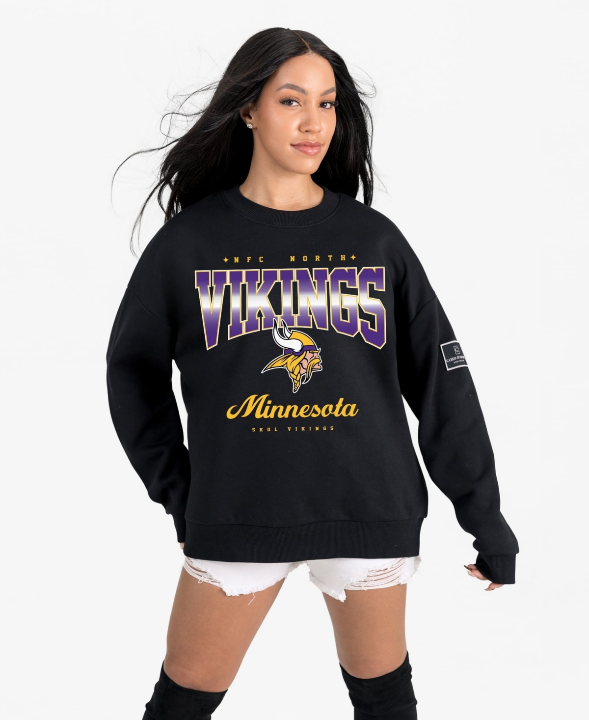 Gameday Couture Women's Minnesota Vikings Powerhouse Play Fleece Dropped-Shoulder Sweatshirt