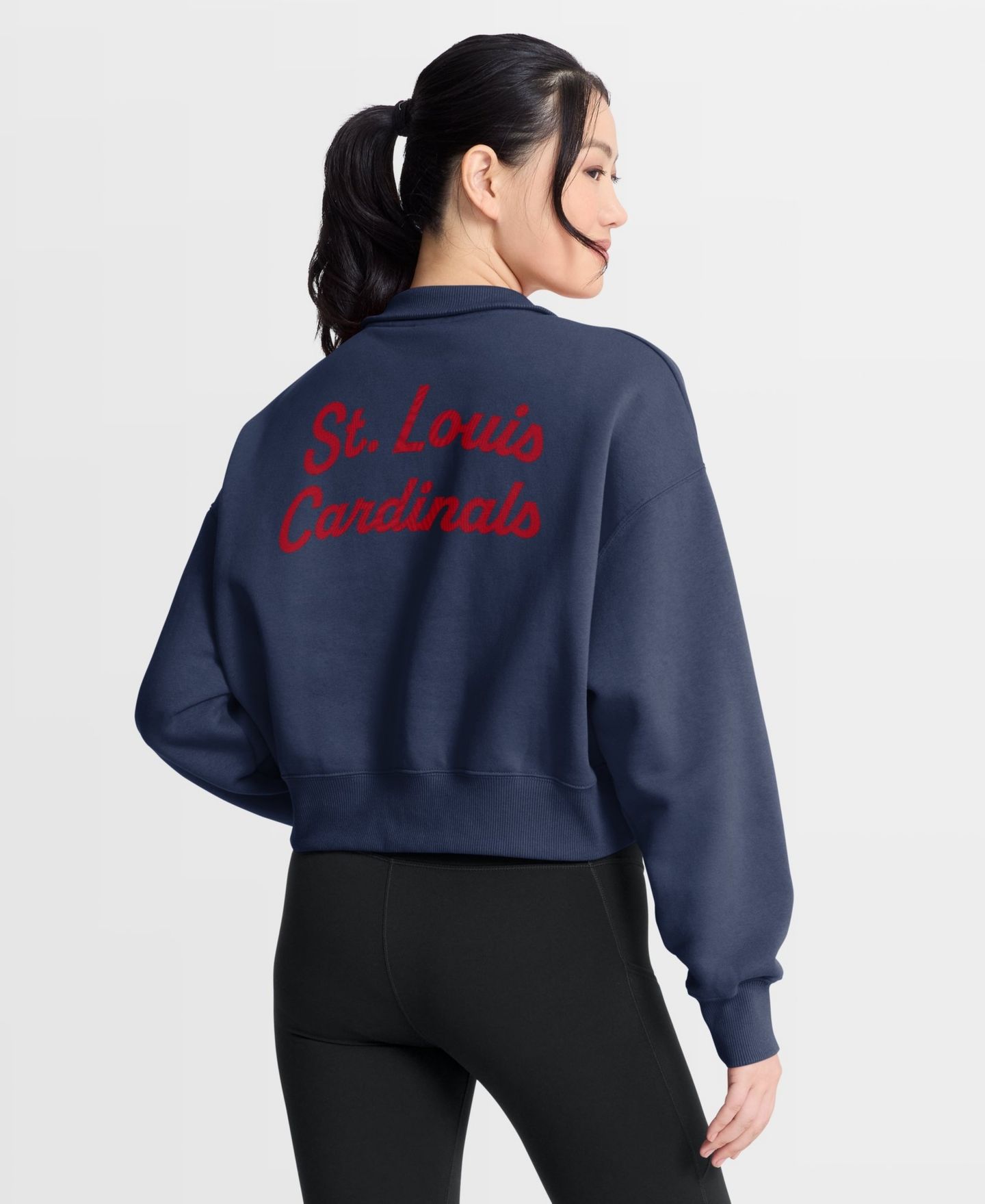 Женская толстовка Nike Navy St. Louis Cardinals Primetime Phoenix Fleece Half-Zip — фото 2