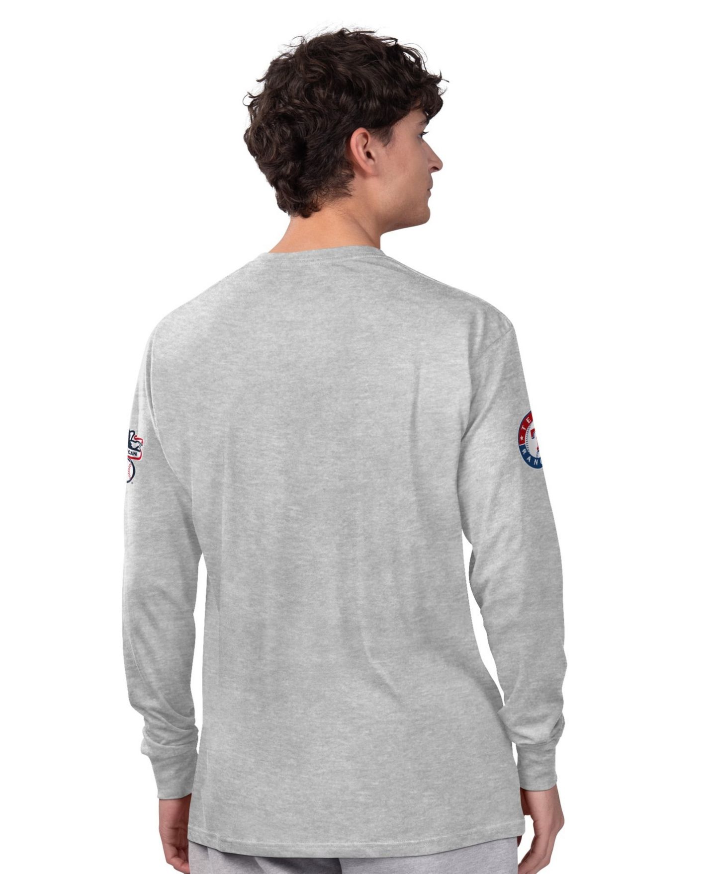Мужские футболки Starter Heather Gray/Royal Texas Rangers Two-Pack Long Sleeve Short Sleeve T-Shirt Set — фото 5