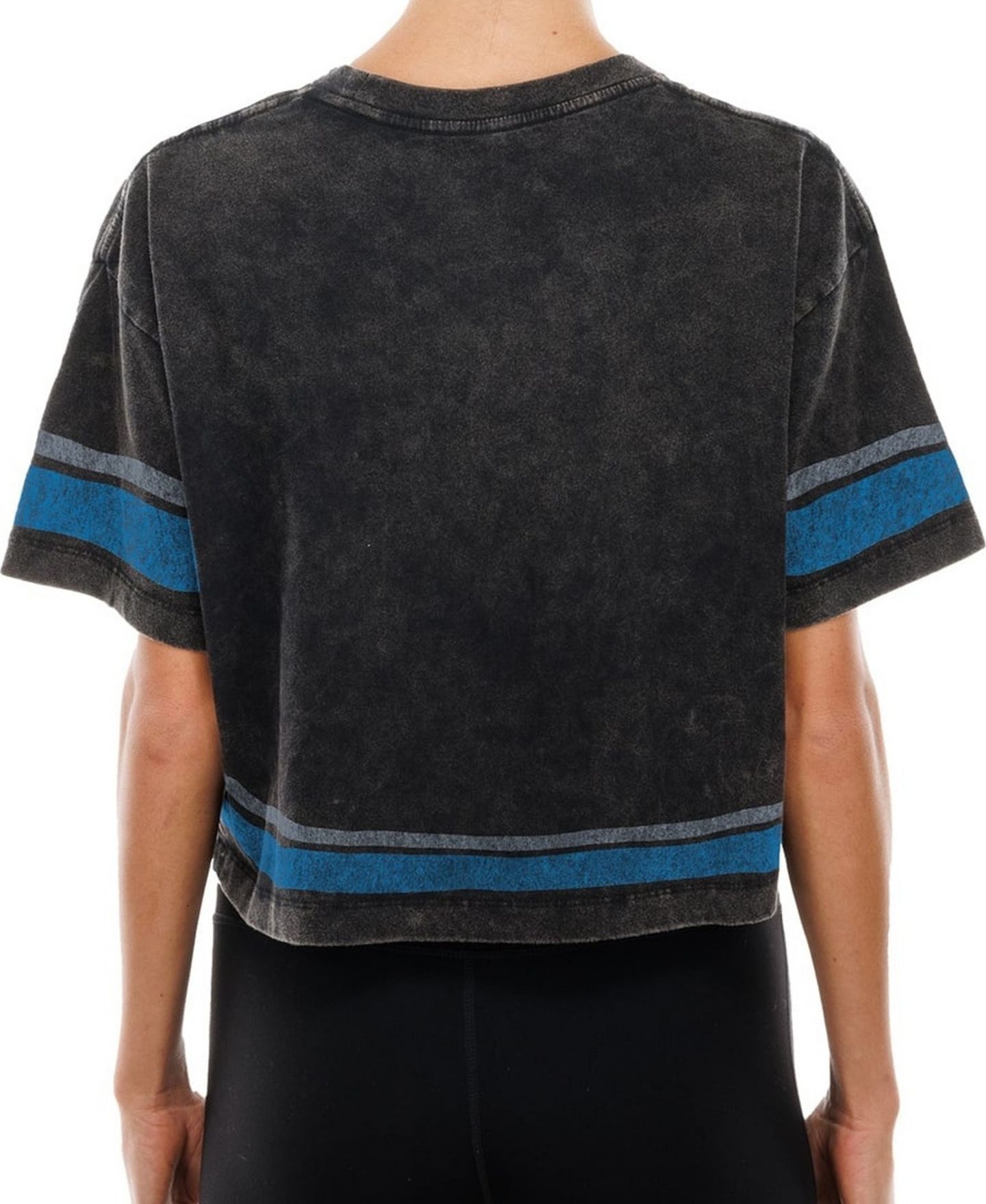 Женская футболка New Era Black Detroit Lions Lifestyle Mineral Wash Boxy Cropped — фото 2