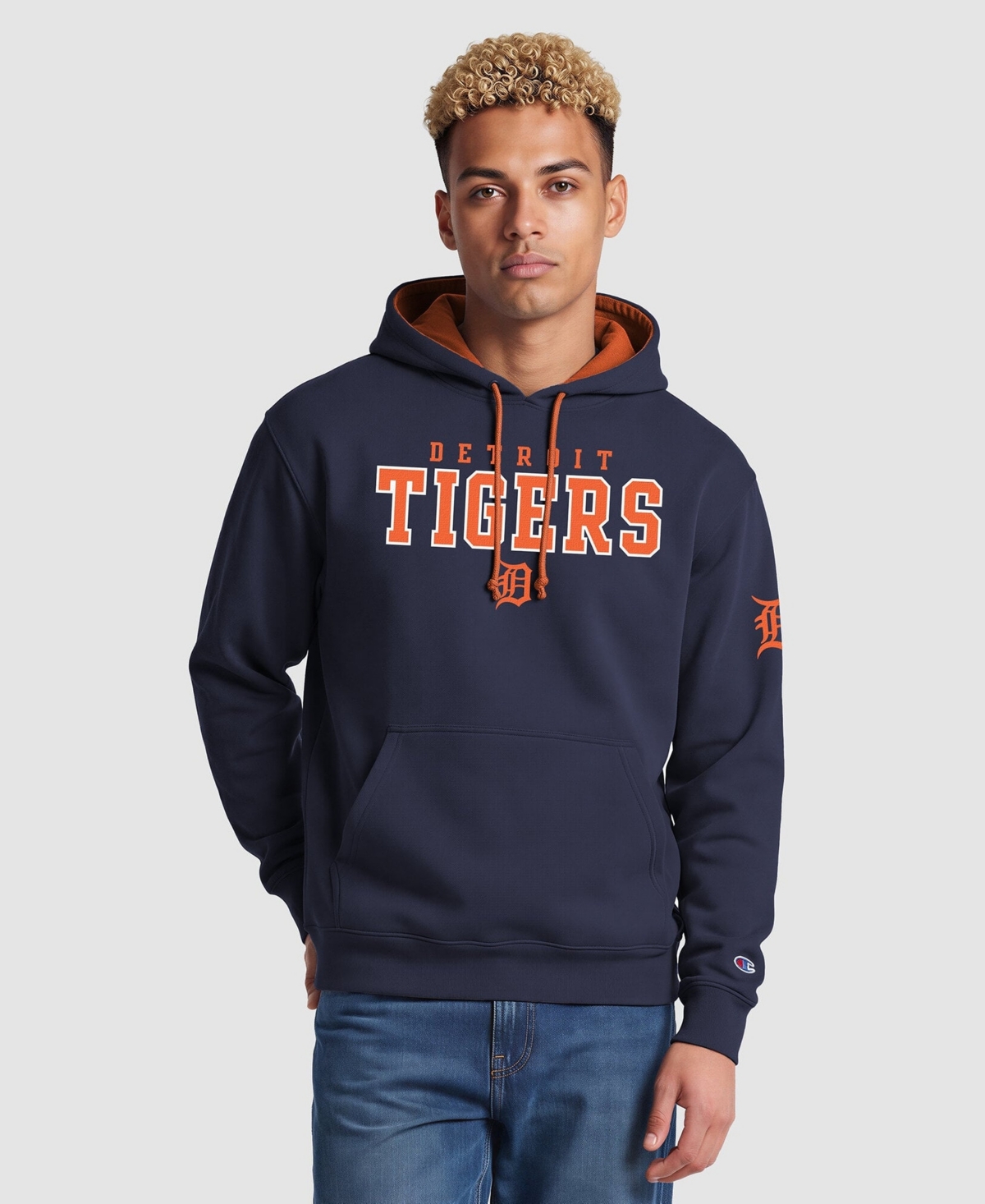Champion Men's Detroit Tigers Fleece Pullover Classic-Fit Hoodie