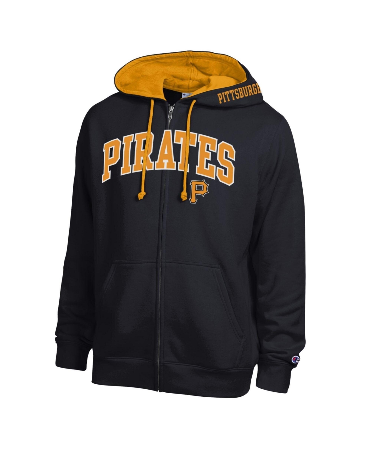 Champion Men's Pittsburgh Pirates Full-Zip Fleece Relaxed-Fit Hoodie - Black, Gold