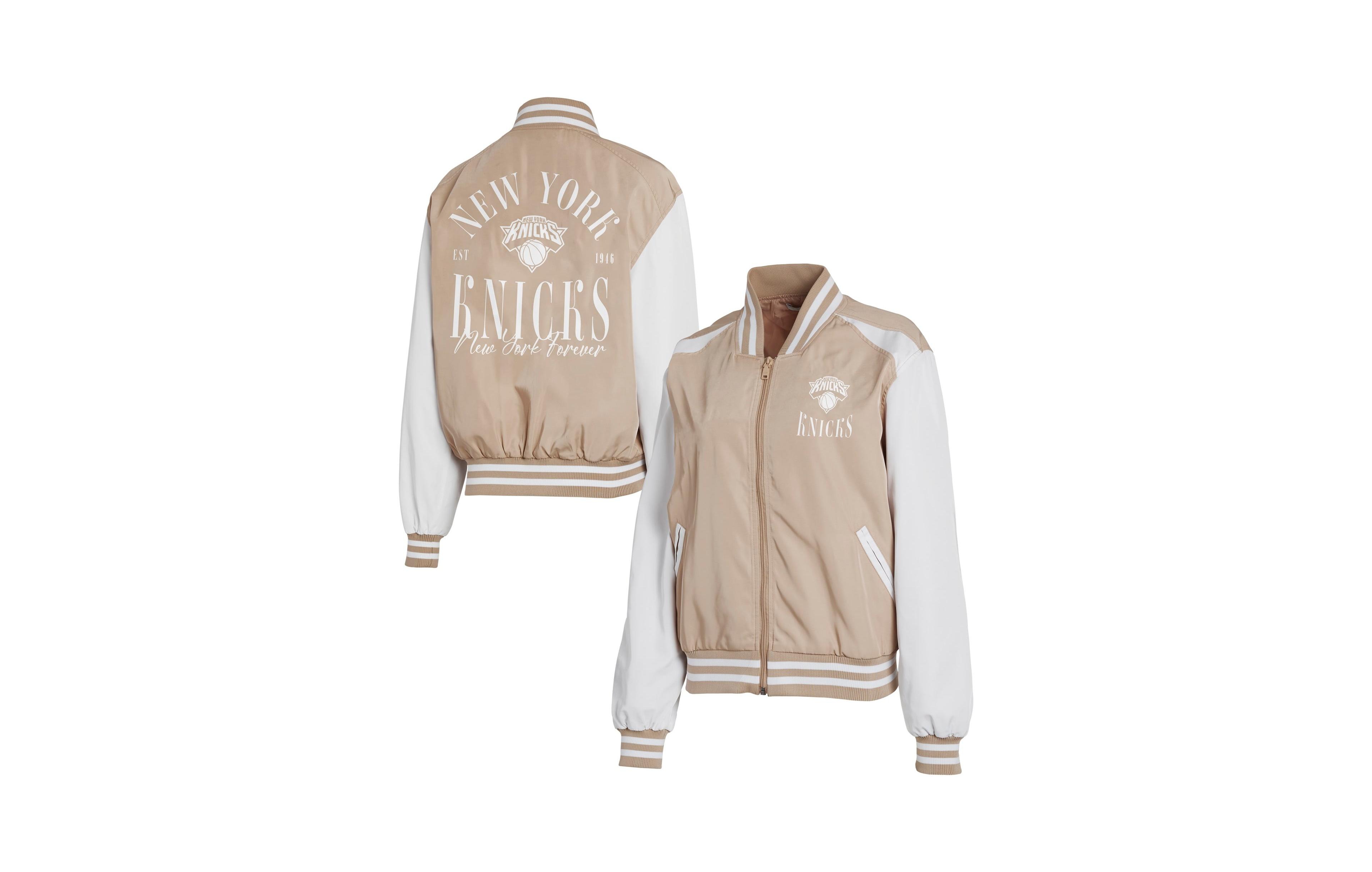 Wear by Erin Andrews Women's New York Knicks Full-Zip Relaxed-Fit Tonal Bomber Jacket