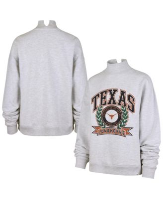 Women's '47  Gray Texas Longhorns Laurel Arch Mock Neck Sweatshirt