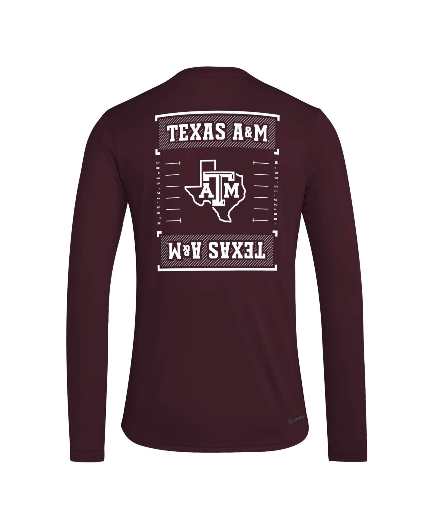 Мужская футболка adidas Maroon Texas A&M Aggies Locker Football Icon Aeroready Pre-Game Long Sleeve — фото 3