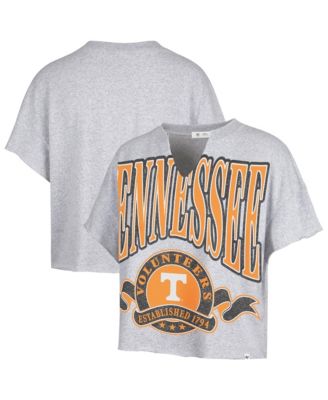 Women's Gray Tennessee Volunteers Banners Out Oversized Notch-Neck T-Shirt