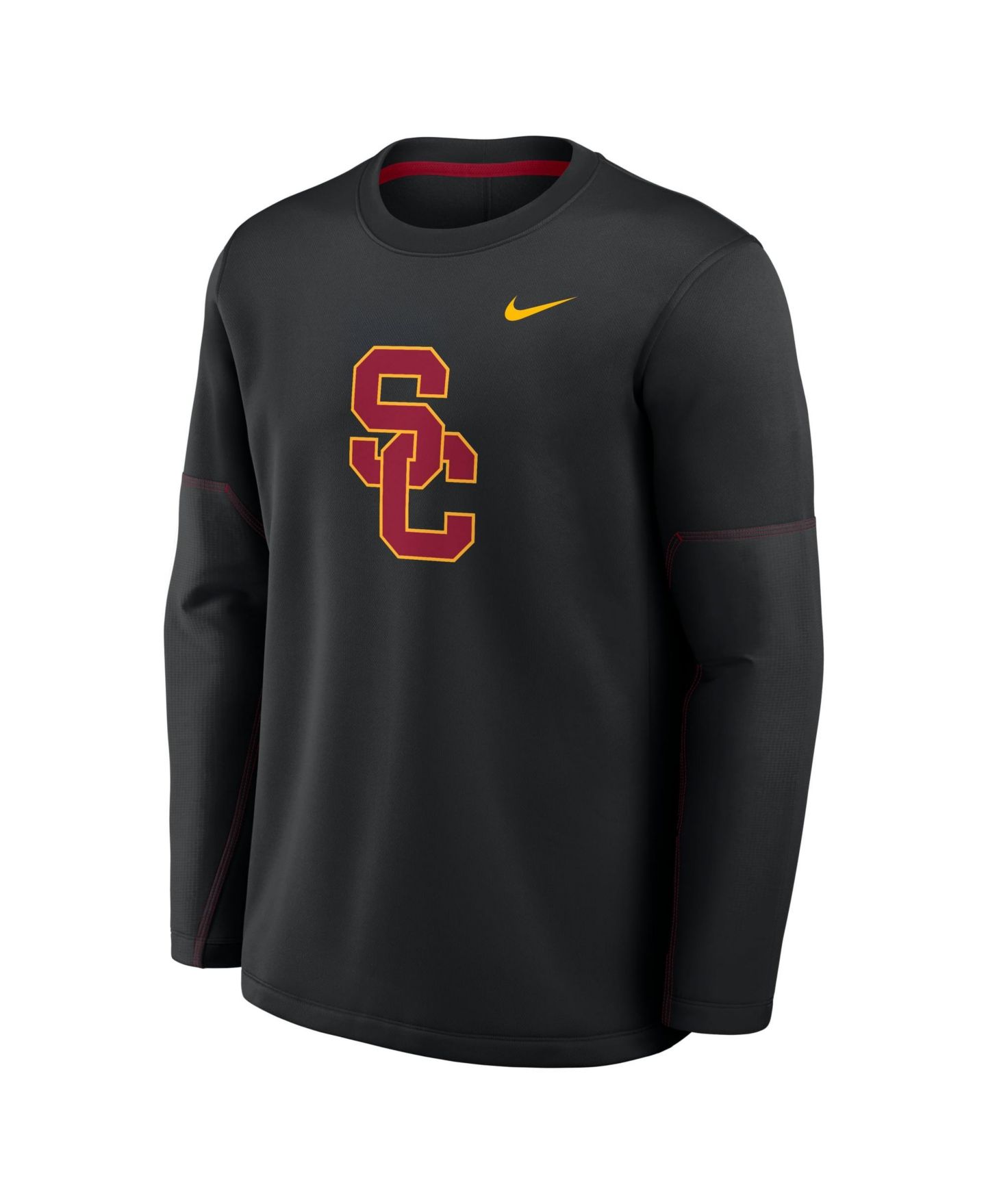 Мужской топ Nike Black USC Trojans 2026 Sideline Coaches Therma-FIT Long Sleeve — фото 3