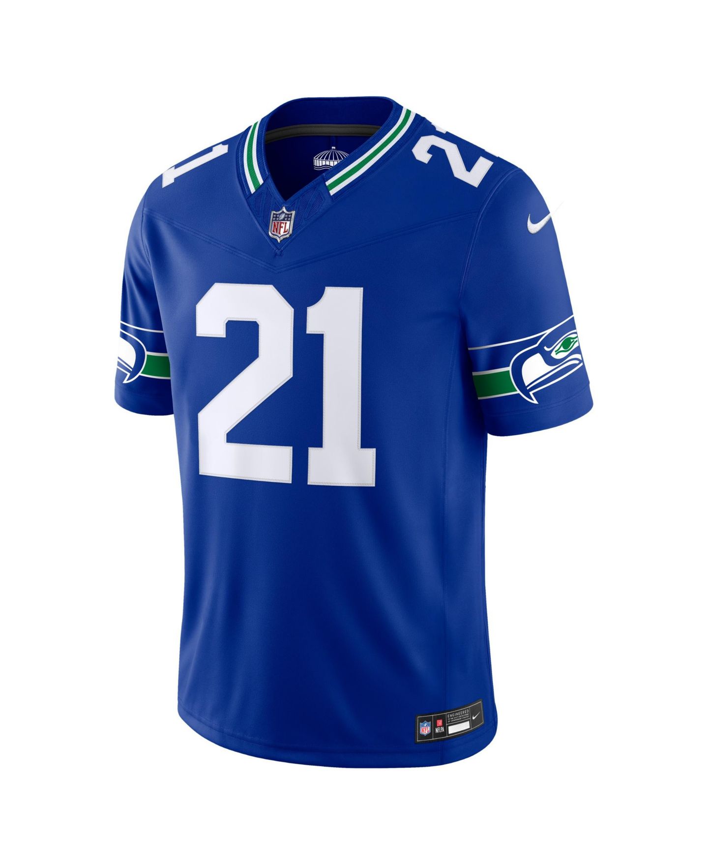 Мужской топ Nike Devon Witherspoon Royal Seattle Seahawks Alternate Vapor F.U.S.E. Stitched Limited Jersey — фото 2