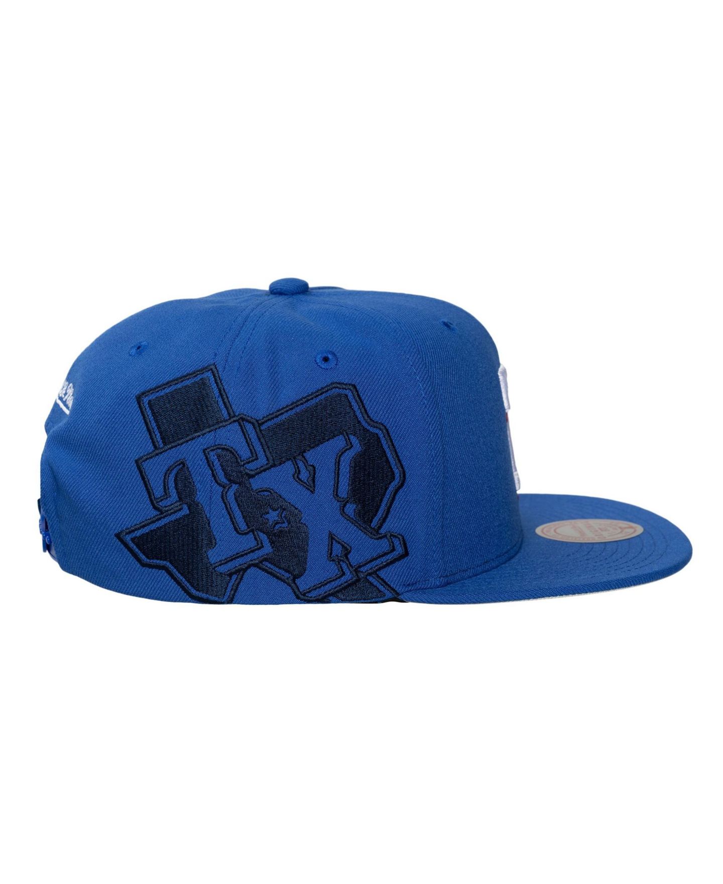 Кепка Mitchell & Ness Royal Texas Rangers Side Logo Snapback Hat — фото 4