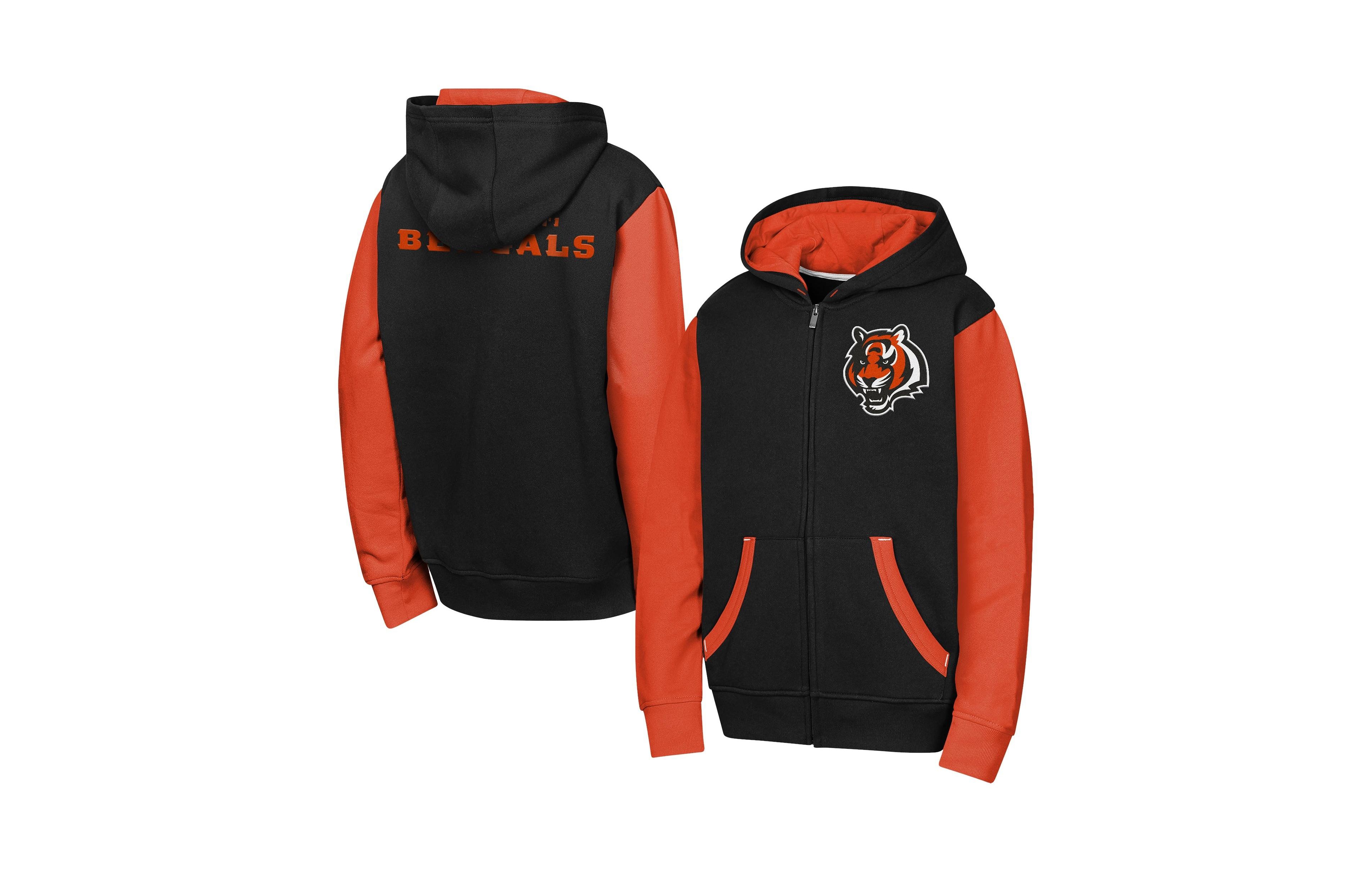 Outerstuff Boys' and Girls' Stadium Cincinnati Bengals Fleece-Lined Full-Zip Hoodie