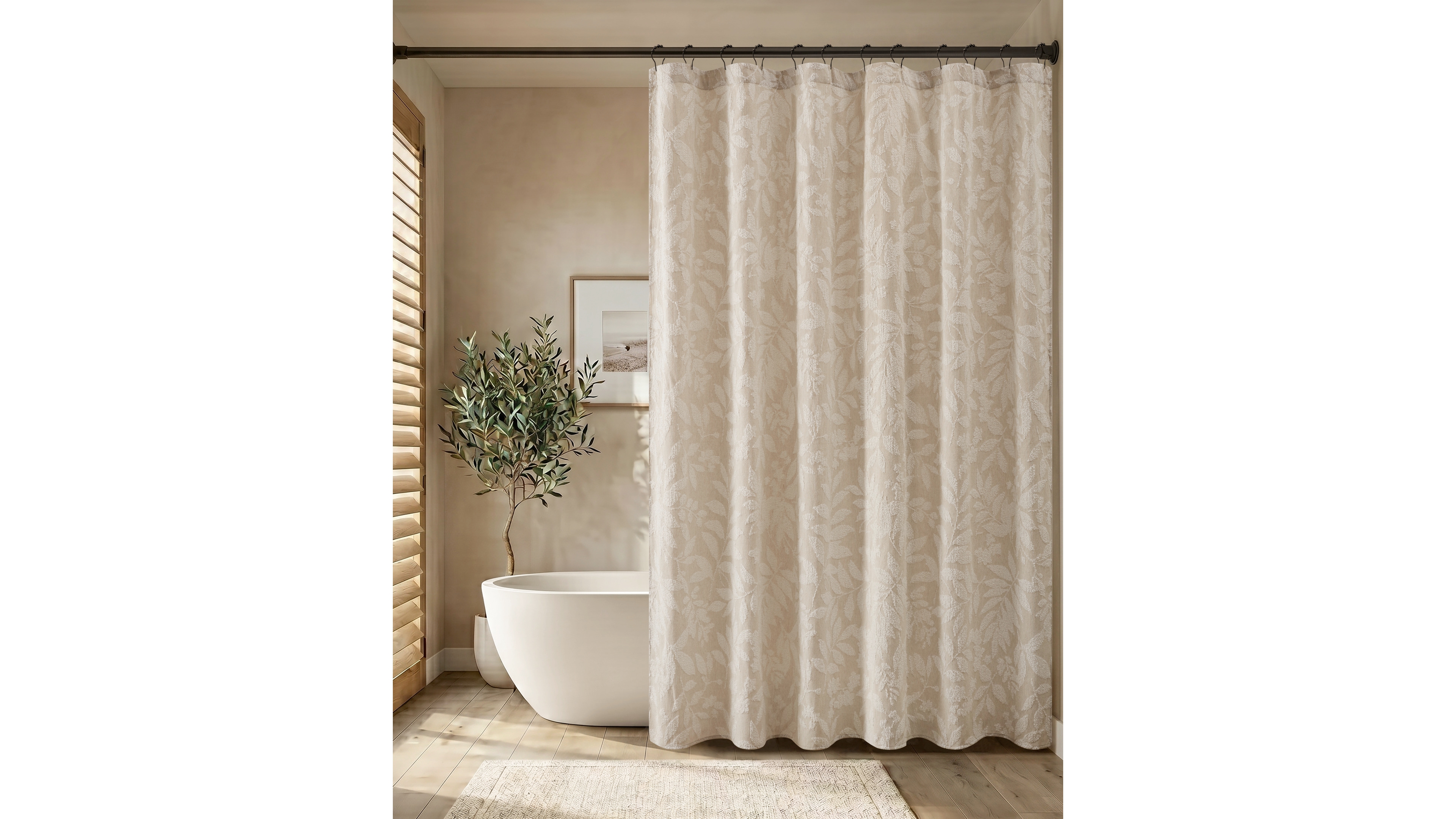 Harbor House Solace Leaf Botanical Jacquard Shower Curtain, 72" x 72"