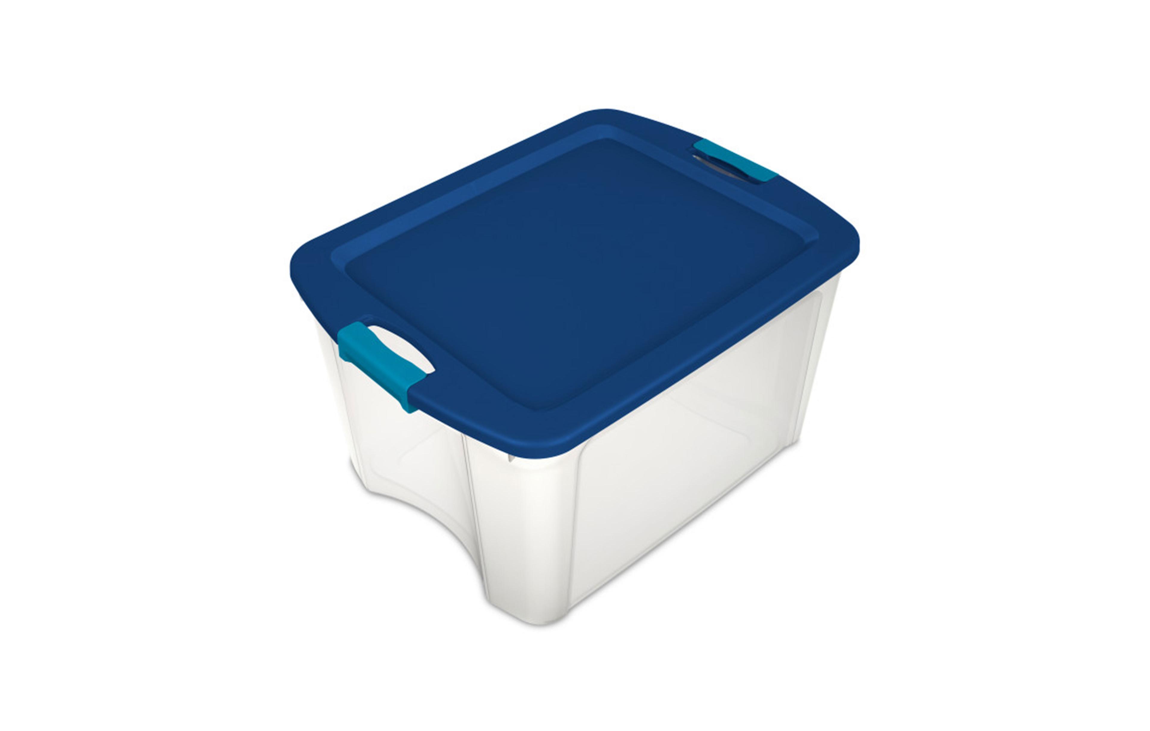 Sterilite Latch and Carry 18 Gallon Plastic Stacking Storage Tote w/ Lid, 12 Pack