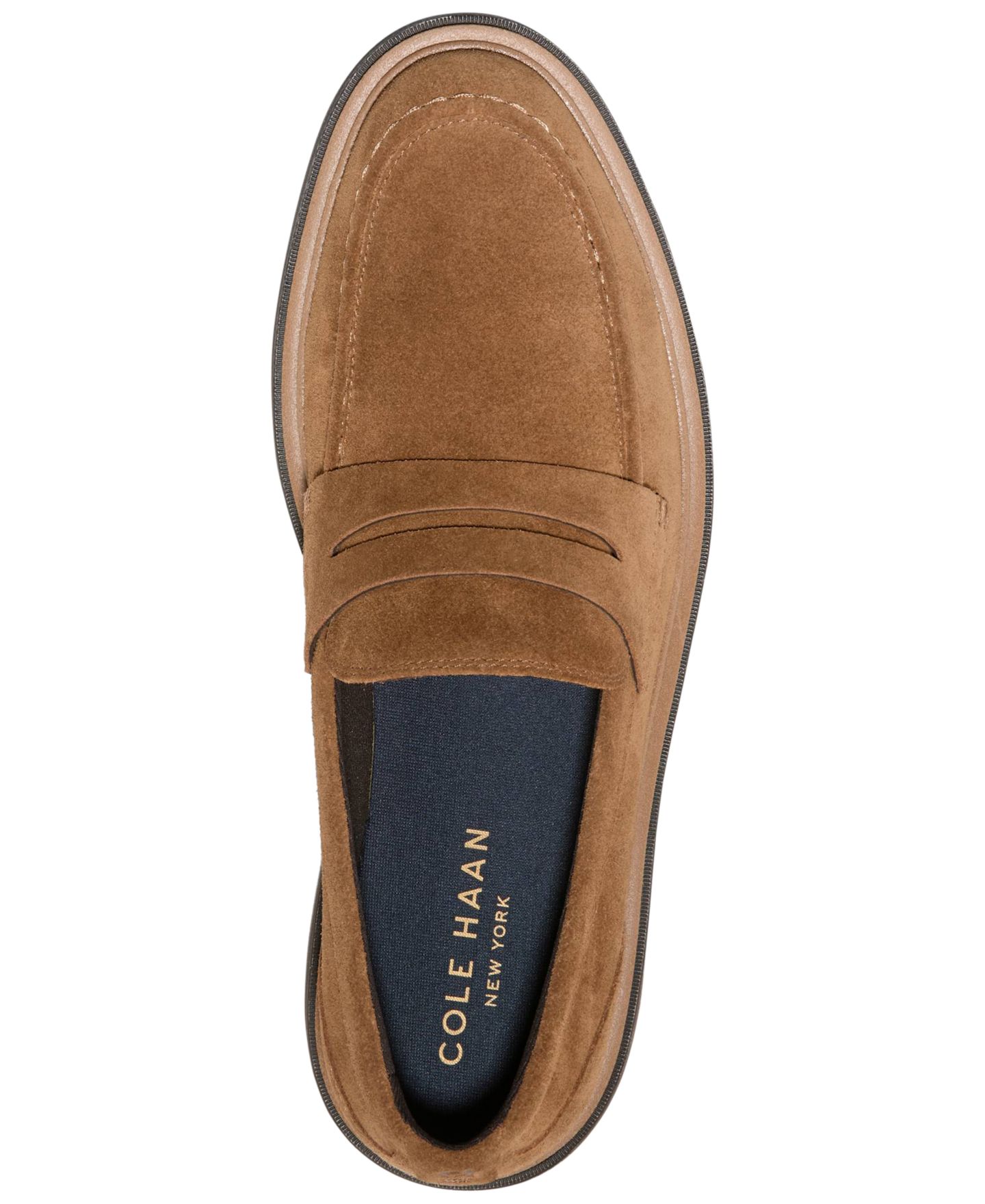 Мужские туфли Cole Haan Vestry Grand Suede Lug-Sole Penny, цвет: Коричневый — фото 3