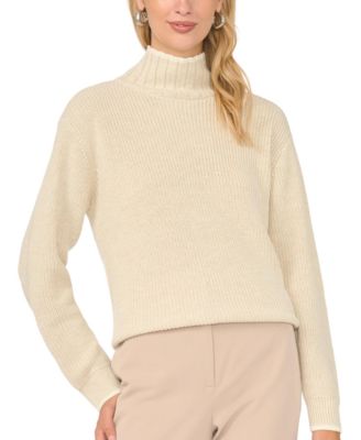 Women's Shaker-Stitch Turtleneck Long-Sleeve Sweater