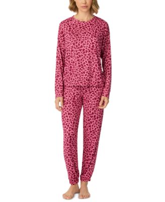 Women's Jersey Knit Long-Sleeve Top and Jogger Pants, 2-Piece Set