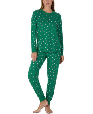 Women's Henley Long-Sleeve Brushed-Jersey Pajama Set