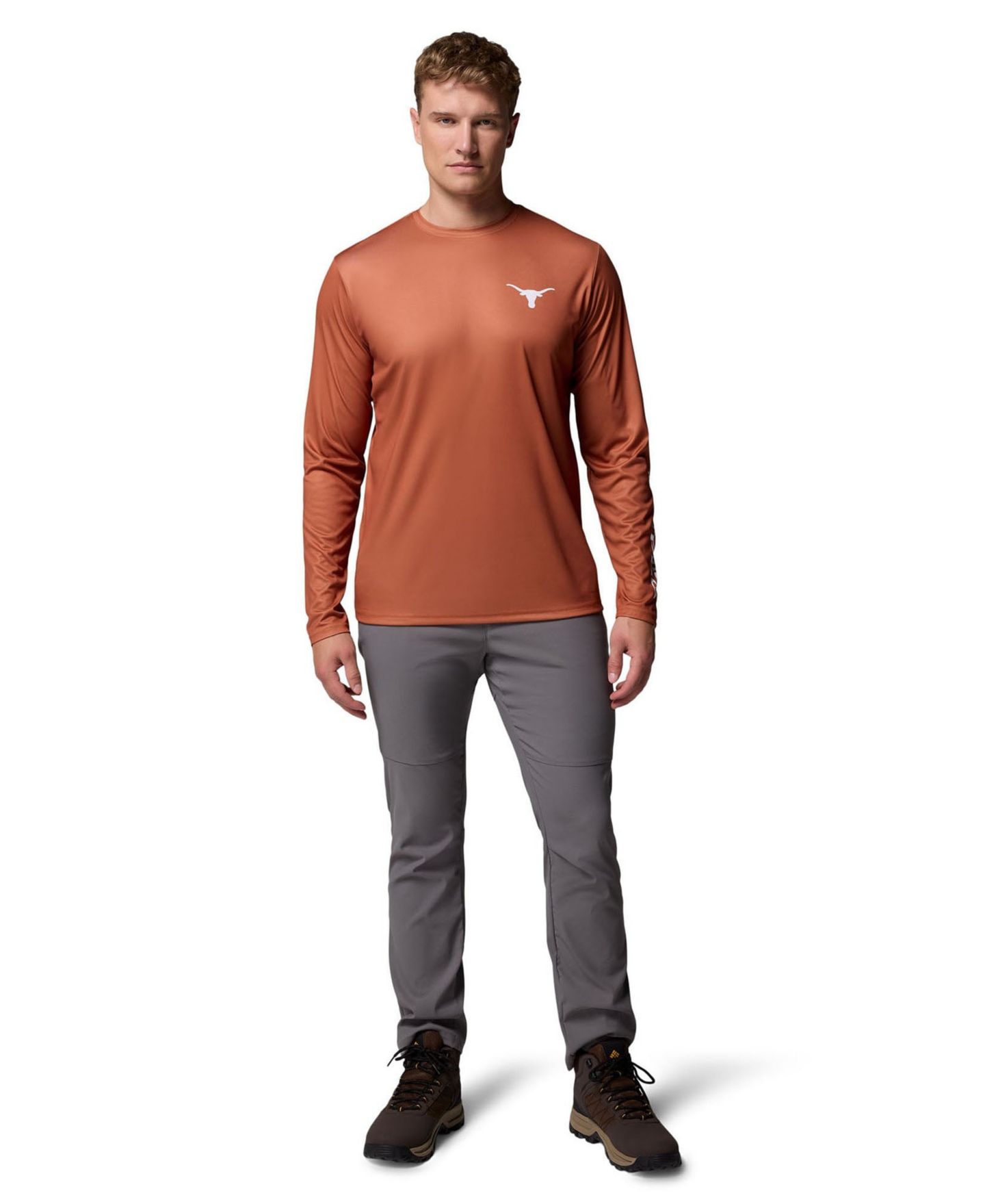 Мужская футболка Columbia Texas Orange Texas Longhorns PHG Terminal Shot 3-Hit Long Sleeve — фото 5